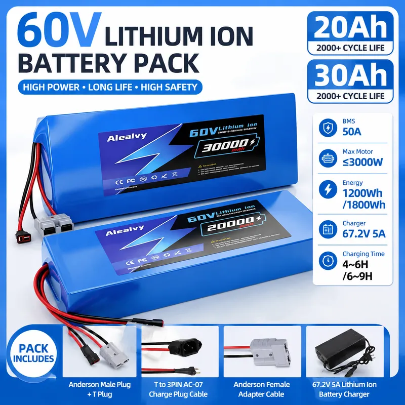 60V 30Ah Electric Scooter Battery - Aleaivy 60V 20AH 30AH 21700 Lithium-Batteriepack