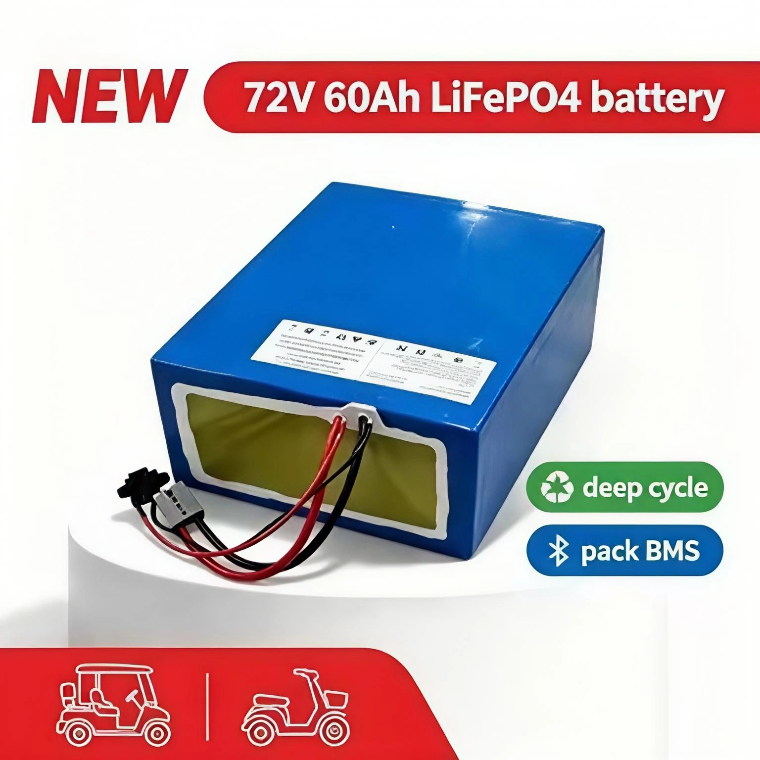 72V 60Ah Lifepo4 Battery Pack - Lithium 72V 60Ah LiFePO4 Batteriepack BMS