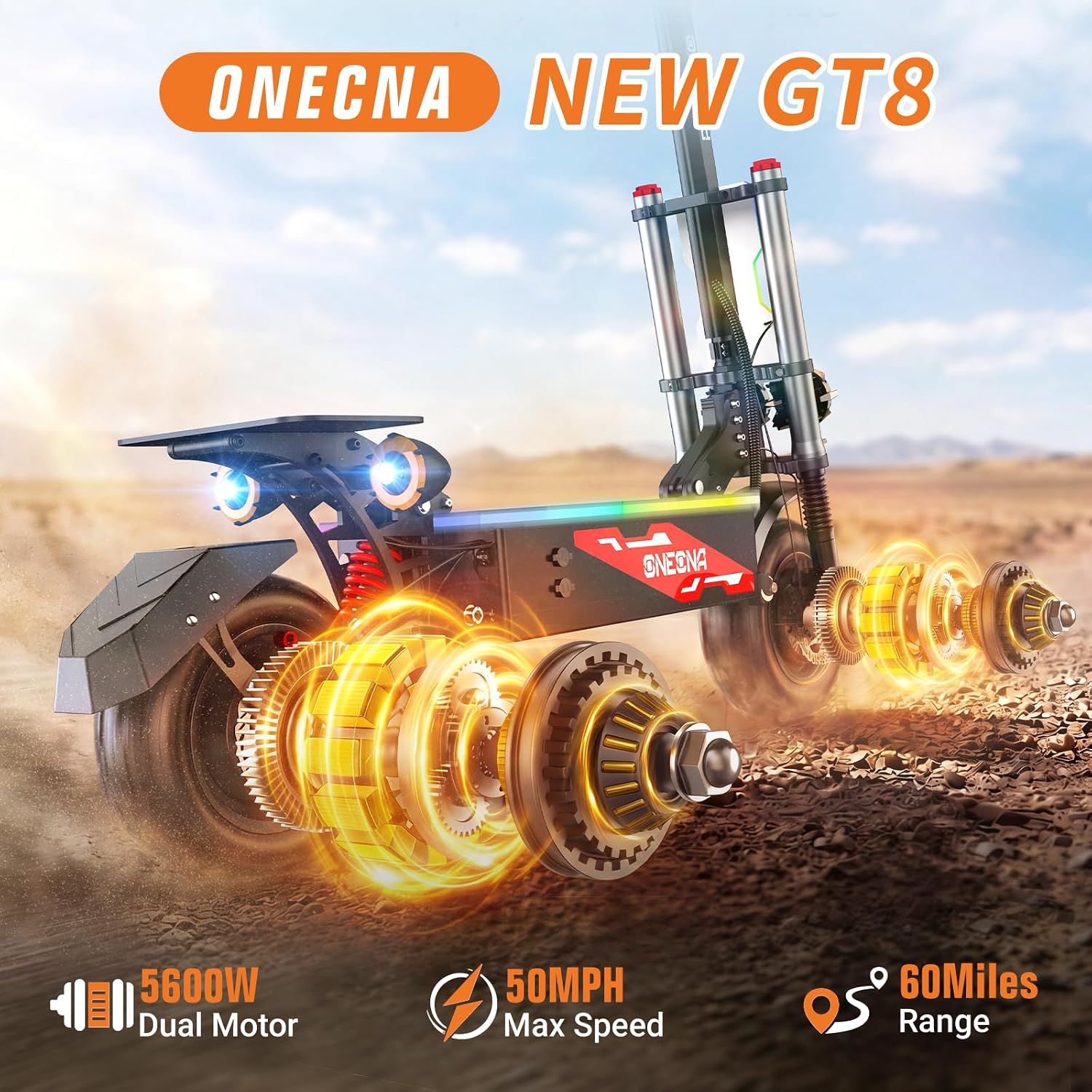 ONEONA GT8, faltbarer Elektro- – 60V 5600W Dual Motor Electric Scooter Bewertung und Preis